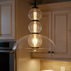Urban Ambiance - Pendant - UQL6301 Transitional Indoor Pendant, 12.50''H x 12.00''W x 12.00''Dep, Matte Black Finish, Portage Collection - 