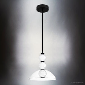 Urban Ambiance - Pendant - UQL6301 Transitional Indoor Pendant, 12.50''H x 12.00''W x 12.00''Dep, Matte Black Finish, Portage Collection - 