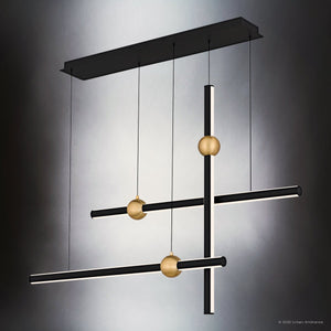 Urban Ambiance - Chandelier - UQL6310 Contemporary Indoor Chandelier, 32.00''H x 44.25''W x 6.75''Dep, Matte Black Finish, Ceres Collection - 