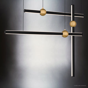 Urban Ambiance - Chandelier - UQL6310 Contemporary Indoor Chandelier, 32.00''H x 44.25''W x 6.75''Dep, Matte Black Finish, Ceres Collection - 