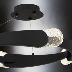 Urban Ambiance - Ceiling Light - UQL6320 Contemporary Indoor Ceiling Light, 9.50''H x 24.00''W x 24.00''Dep, Matte Black Finish, Binghamton Collection - 