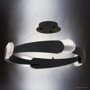 Urban Ambiance - Ceiling Light - UQL6320 Contemporary Indoor Ceiling Light, 9.50''H x 24.00''W x 24.00''Dep, Matte Black Finish, Binghamton Collection - 