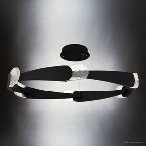 Urban Ambiance - Ceiling Light - UQL6321 Contemporary Indoor Ceiling Light, 9.50''H x 34.00''W x 34.00''Dep, Matte Black Finish, Binghamton Collection - 