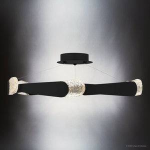 Urban Ambiance - Ceiling Light - UQL6321 Contemporary Indoor Ceiling Light, 9.50''H x 34.00''W x 34.00''Dep, Matte Black Finish, Binghamton Collection - 