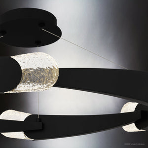 Urban Ambiance - Ceiling Light - UQL6321 Contemporary Indoor Ceiling Light, 9.50''H x 34.00''W x 34.00''Dep, Matte Black Finish, Binghamton Collection - 