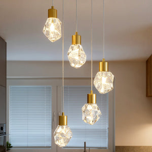 Urban Ambiance - Pendant - UQL6331 Luxe Industrial Indoor Pendant, 7.00''H x 14.50''W x 14.50''Dep, Brushed Gold Finish, Altoona Collection - 