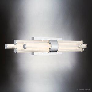 Urban Ambiance - Bath Light - UQL6353 Luxe Industrial Indoor Bath Light, 4.50''H x 24.00''W x 3.75''Dep, Polished Chrome Finish, Farmington Collection - 
