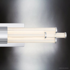 Urban Ambiance - Bath Light - UQL6353 Luxe Industrial Indoor Bath Light, 4.50''H x 24.00''W x 3.75''Dep, Polished Chrome Finish, Farmington Collection - 
