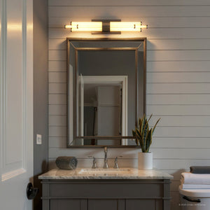 Urban Ambiance - Bath Light - UQL6353 Luxe Industrial Indoor Bath Light, 4.50''H x 24.00''W x 3.75''Dep, Polished Chrome Finish, Farmington Collection - 