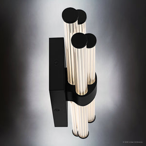 Urban Ambiance - Bath Light - UQL6354 Luxe Industrial Indoor Bath Light, 4.50''H x 24.00''W x 3.75''Dep, Matte Black Finish, Farmington Collection - 