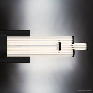 Urban Ambiance - Bath Light - UQL6354 Luxe Industrial Indoor Bath Light, 4.50''H x 24.00''W x 3.75''Dep, Matte Black Finish, Farmington Collection - 