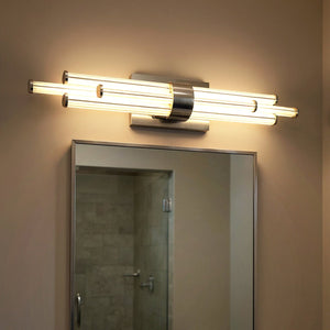 Urban Ambiance - Bath Light - UQL6356 Luxe Industrial Indoor Bath Light, 4.50''H x 32.00''W x 3.75''Dep, Polished Chrome Finish, Farmington Collection - 