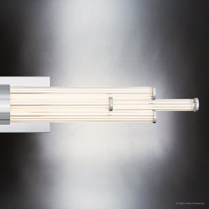 Urban Ambiance - Bath Light - UQL6356 Luxe Industrial Indoor Bath Light, 4.50''H x 32.00''W x 3.75''Dep, Polished Chrome Finish, Farmington Collection - 