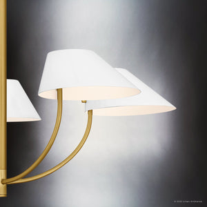Urban Ambiance - Chandelier - UQL6360 Modern Indoor Chandelier, 16.25''H x 28.00''W x 28.00''Dep, Brushed Gold Finish, Draper Collection - 