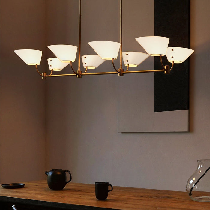 UQL6361 Modern Indoor Chandelier, 6.50''H x 42.00''W x 21.00''Dep, Brushed Gold Finish, Draper Collection