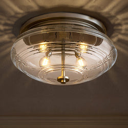 Urban Ambiance - Ceiling Light - UQL6372 Casual Indoor Ceiling Light, 8.25''H x 16.00''W x 16.00''Dep, Brushed Nickel Finish, Lacey Collection - 