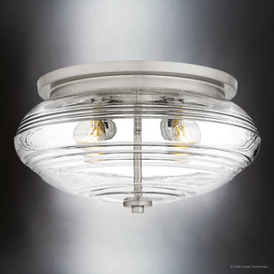 Urban Ambiance - Ceiling Light - UQL6372 Casual Indoor Ceiling Light, 8.25''H x 16.00''W x 16.00''Dep, Brushed Nickel Finish, Lacey Collection - 
