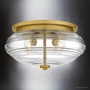 Urban Ambiance - Ceiling Light - UQL6373 Casual Indoor Ceiling Light, 8.25''H x 16.00''W x 16.00''Dep, Brushed Gold Finish, Lacey Collection - 