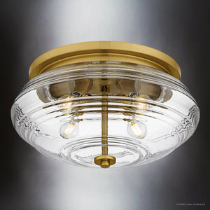 Urban Ambiance - Ceiling Light - UQL6373 Casual Indoor Ceiling Light, 8.25''H x 16.00''W x 16.00''Dep, Brushed Gold Finish, Lacey Collection - 