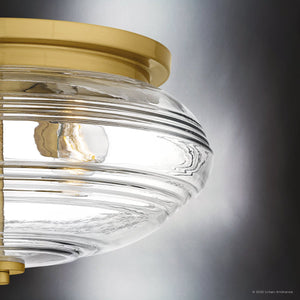 Urban Ambiance - Ceiling Light - UQL6373 Casual Indoor Ceiling Light, 8.25''H x 16.00''W x 16.00''Dep, Brushed Gold Finish, Lacey Collection - 