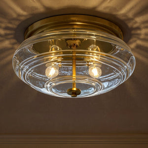 Urban Ambiance - Ceiling Light - UQL6373 Casual Indoor Ceiling Light, 8.25''H x 16.00''W x 16.00''Dep, Brushed Gold Finish, Lacey Collection - 
