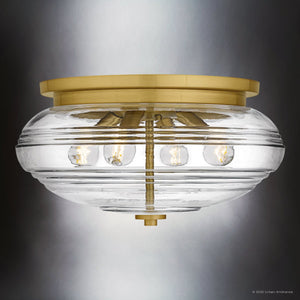 Urban Ambiance - Ceiling Light - UQL6373 Casual Indoor Ceiling Light, 8.25''H x 16.00''W x 16.00''Dep, Brushed Gold Finish, Lacey Collection - 