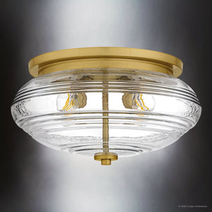 Urban Ambiance - Ceiling Light - UQL6373 Casual Indoor Ceiling Light, 8.25''H x 16.00''W x 16.00''Dep, Brushed Gold Finish, Lacey Collection - 