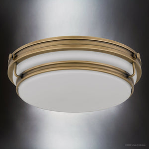 Urban Ambiance - Ceiling Light - UQL6375 Contemporary Indoor Ceiling Light, 4.25''H x 16.00''W x 16.00''Dep, Weathered Brass Finish, Lacey Collection - 