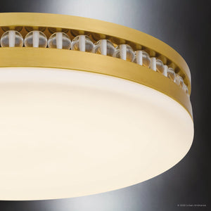 Urban Ambiance - Ceiling Light - UQL6377 Old World Indoor Ceiling Light, 3.50''H x 16.00''W x 16.00''Dep, Brushed Gold Finish, Lacey Collection - 