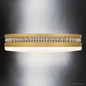 Urban Ambiance - Ceiling Light - UQL6377 Old World Indoor Ceiling Light, 3.50''H x 16.00''W x 16.00''Dep, Brushed Gold Finish, Lacey Collection - 