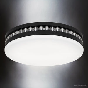 Urban Ambiance - Ceiling Light - UQL6378 Old World Indoor Ceiling Light, 3.50''H x 16.00''W x 16.00''Dep, Matte Black Finish, Lacey Collection - 