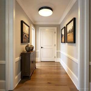 Urban Ambiance - Ceiling Light - UQL6378 Old World Indoor Ceiling Light, 3.50''H x 16.00''W x 16.00''Dep, Matte Black Finish, Lacey Collection - 