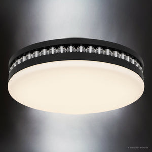 Urban Ambiance - Ceiling Light - UQL6378 Old World Indoor Ceiling Light, 3.50''H x 16.00''W x 16.00''Dep, Matte Black Finish, Lacey Collection - 