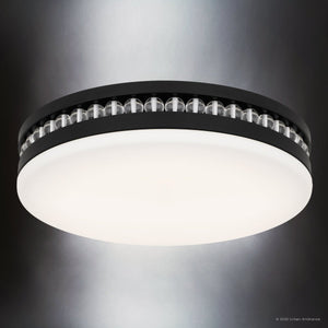 Urban Ambiance - Ceiling Light - UQL6378 Old World Indoor Ceiling Light, 3.50''H x 16.00''W x 16.00''Dep, Matte Black Finish, Lacey Collection - 