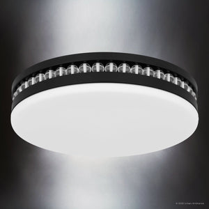 Urban Ambiance - Ceiling Light - UQL6378 Old World Indoor Ceiling Light, 3.50''H x 16.00''W x 16.00''Dep, Matte Black Finish, Lacey Collection - 