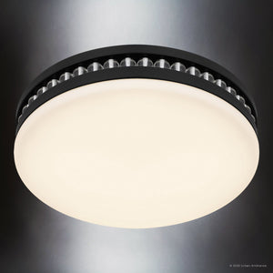 Urban Ambiance - Ceiling Light - UQL6378 Old World Indoor Ceiling Light, 3.50''H x 16.00''W x 16.00''Dep, Matte Black Finish, Lacey Collection - 