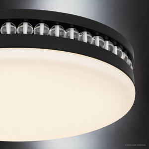 Urban Ambiance - Ceiling Light - UQL6378 Old World Indoor Ceiling Light, 3.50''H x 16.00''W x 16.00''Dep, Matte Black Finish, Lacey Collection - 