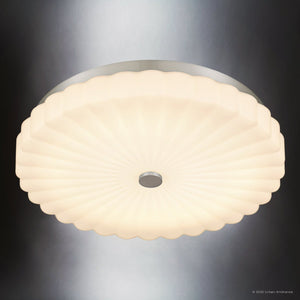 Urban Ambiance - Ceiling Light - UQL6379 Traditional Indoor Ceiling Light, 3.25''H x 16.00''W x 16.00''Dep, Brushed Nickel Finish, Lacey Collection - 