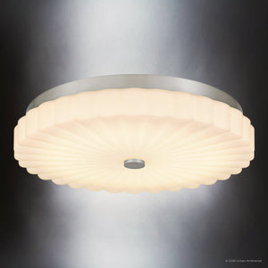 Urban Ambiance - Ceiling Light - UQL6379 Traditional Indoor Ceiling Light, 3.25''H x 16.00''W x 16.00''Dep, Brushed Nickel Finish, Lacey Collection - 