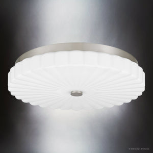 Urban Ambiance - Ceiling Light - UQL6379 Traditional Indoor Ceiling Light, 3.25''H x 16.00''W x 16.00''Dep, Brushed Nickel Finish, Lacey Collection - 