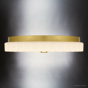Urban Ambiance - Ceiling Light - UQL6380 Traditional Indoor Ceiling Light, 3.25''H x 16.00''W x 16.00''Dep, Brushed Gold Finish, Lacey Collection - 