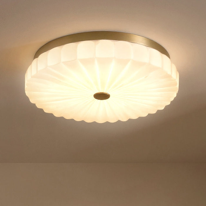 UQL6380 Traditional Indoor Ceiling Light, 3.25''H x 16.00''W x 16.00''Dep, Brushed Gold Finish, Lacey Collection