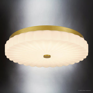 Urban Ambiance - Ceiling Light - UQL6380 Traditional Indoor Ceiling Light, 3.25''H x 16.00''W x 16.00''Dep, Brushed Gold Finish, Lacey Collection - 