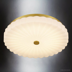 Urban Ambiance - Ceiling Light - UQL6380 Traditional Indoor Ceiling Light, 3.25''H x 16.00''W x 16.00''Dep, Brushed Gold Finish, Lacey Collection - 