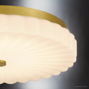 Urban Ambiance - Ceiling Light - UQL6380 Traditional Indoor Ceiling Light, 3.25''H x 16.00''W x 16.00''Dep, Brushed Gold Finish, Lacey Collection - 