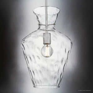 Urban Ambiance - Pendant - UQL6389 Casual Indoor Pendant, 18.00''H x 12.00''W x 12.00''Dep, Brushed Nickel Finish, Lacey Collection - 