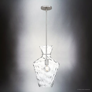 Urban Ambiance - Pendant - UQL6389 Casual Indoor Pendant, 18.00''H x 12.00''W x 12.00''Dep, Brushed Nickel Finish, Lacey Collection - 