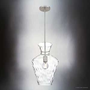 Urban Ambiance - Pendant - UQL6389 Casual Indoor Pendant, 18.00''H x 12.00''W x 12.00''Dep, Brushed Nickel Finish, Lacey Collection - 
