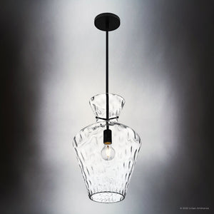 Urban Ambiance - Pendant - UQL6390 Casual Indoor Pendant, 18.00''H x 12.00''W x 12.00''Dep, Matte Black Finish, Lacey Collection - 