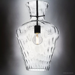 Urban Ambiance - Pendant - UQL6390 Casual Indoor Pendant, 18.00''H x 12.00''W x 12.00''Dep, Matte Black Finish, Lacey Collection - 
